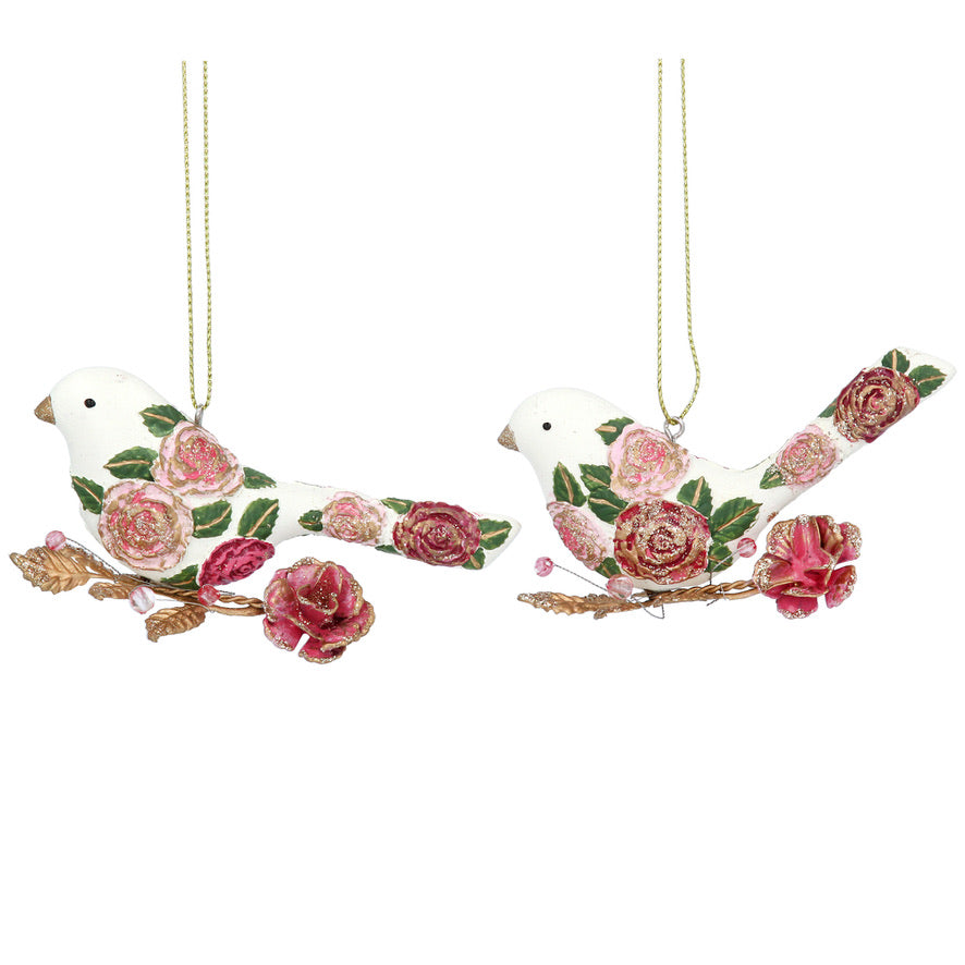 Rose Bird on Metal Rose