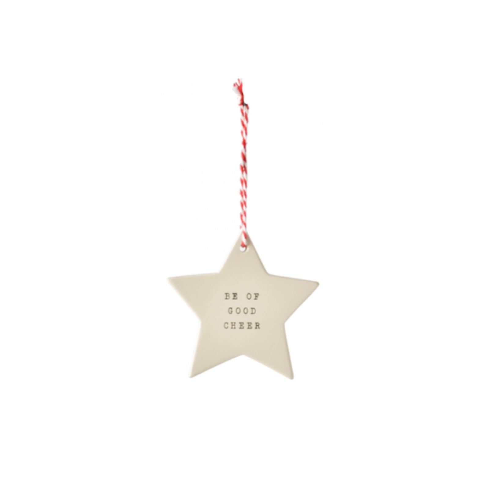 Ceramic "Be of Good Cheer" Star Ornament