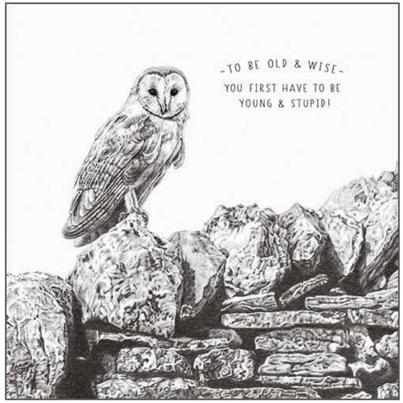"To be old & wise..." Owl Greeting Card | Putti Celebrations