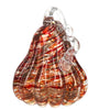 Light Up Blown Glass Gourd - Rust and Brown Ribbons