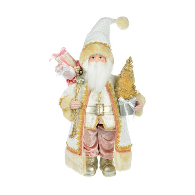 Gold Standing Santa with Tree and Gift Bag | Putti Christmas Canada
