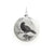 Silver and White Bird Glass Disc Ornament