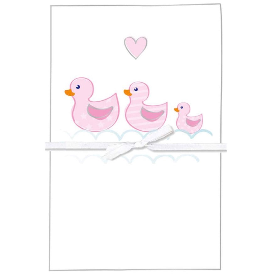 Artebene Pink Ducks Baby Greeting Card | Putti Fine Furnishings 