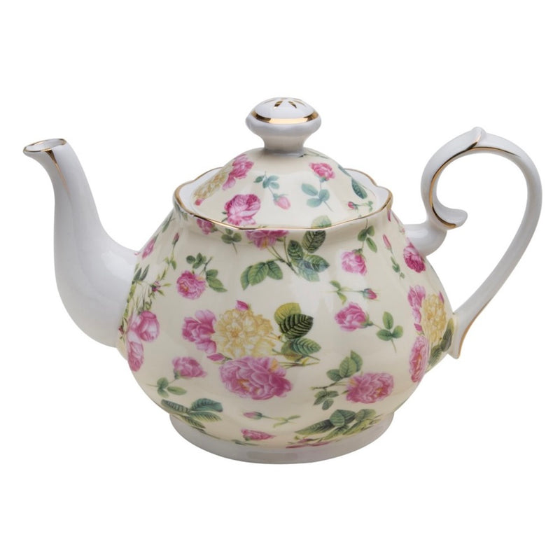  Rose Chintz Yellow Teapot  | Putti Fine Furnishings Canada