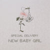 Five Dollar Shake Special Delivery New Baby Girl" Stork Greeting Card | Putti