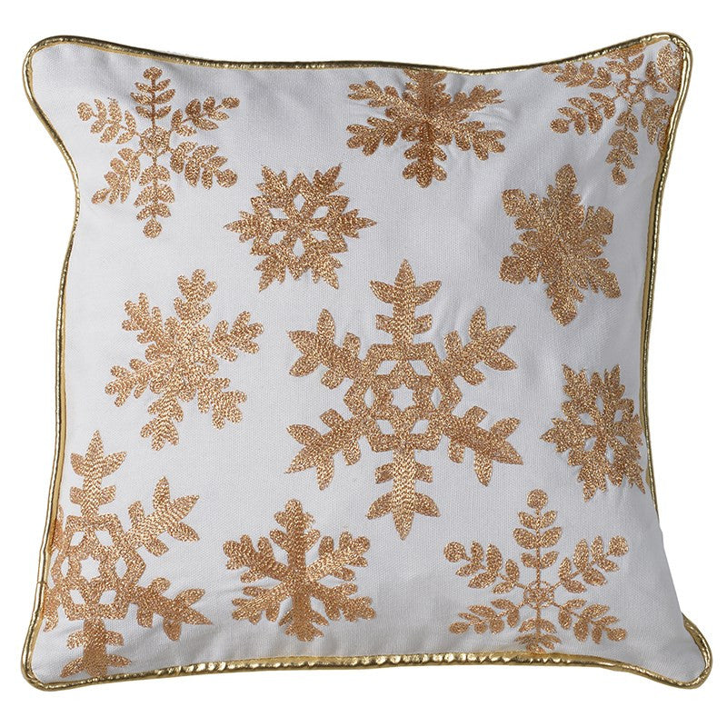 Gold Snowflake Cushion -  Christmas - Coach House / Pine Center - Putti Fine Furnishings Toronto Canada