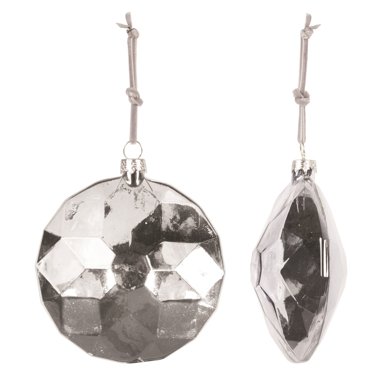 Faceted Glass Diamond Ornament | Putti Christmas Decorations 