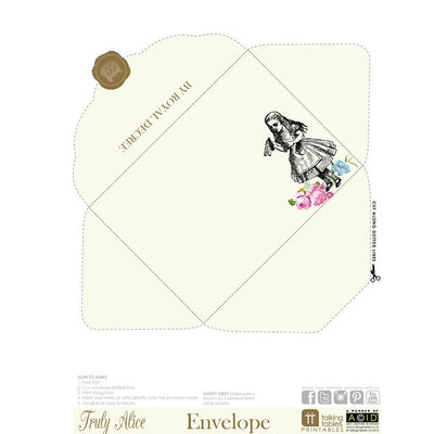 Truly Alice - Free Printable Envelope, TT-Talking Tables, Putti Fine Furnishings