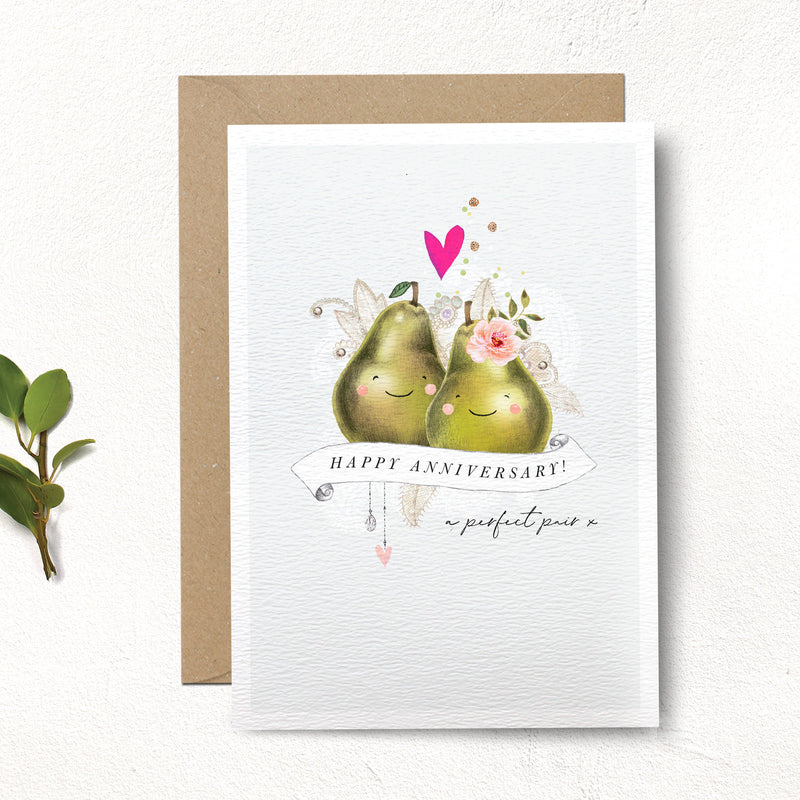 Stephanie Davies Happy Anniversary" Pears Greeting Card | Putti 
