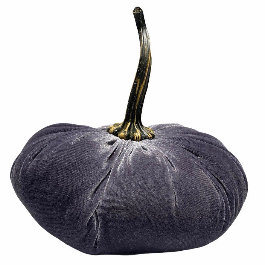 Extra Large Velvet Pumpkin - Grey | Putti Fine Furnishings Canada
