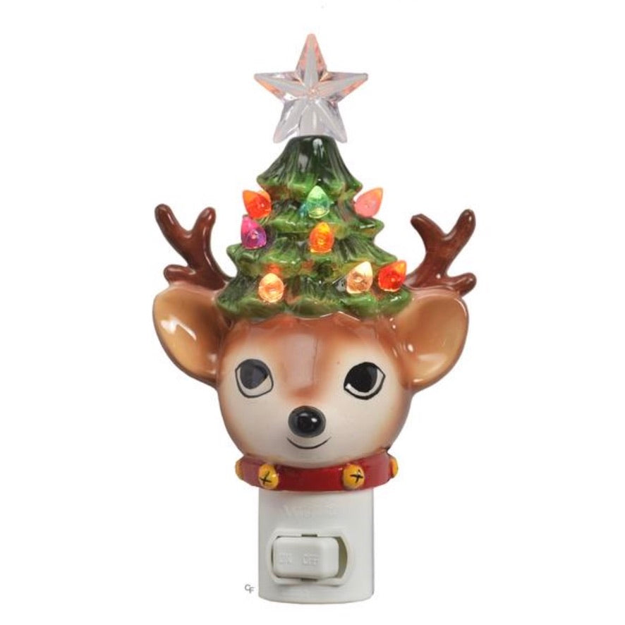 Ceramic Reindeer Nightlight | Putti Christmas Canada 