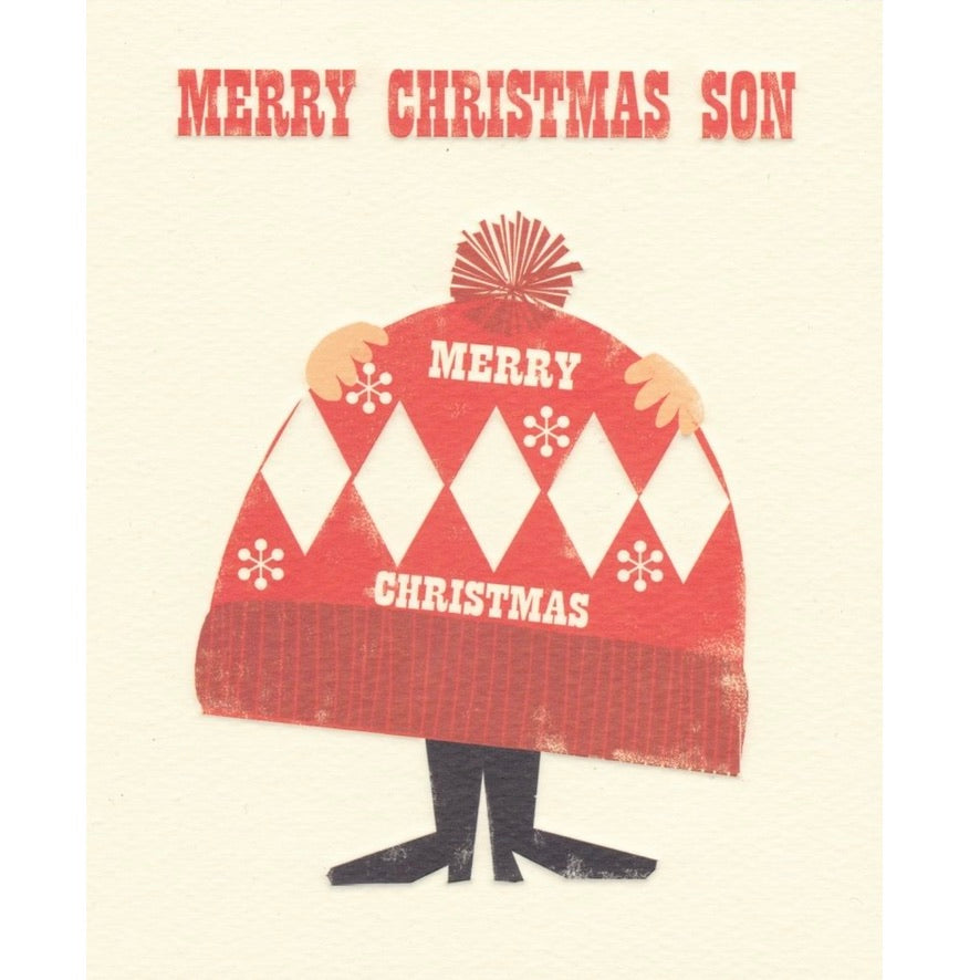 The Art File "Merry Christmas Son" Retro Greeting Card | Putti 