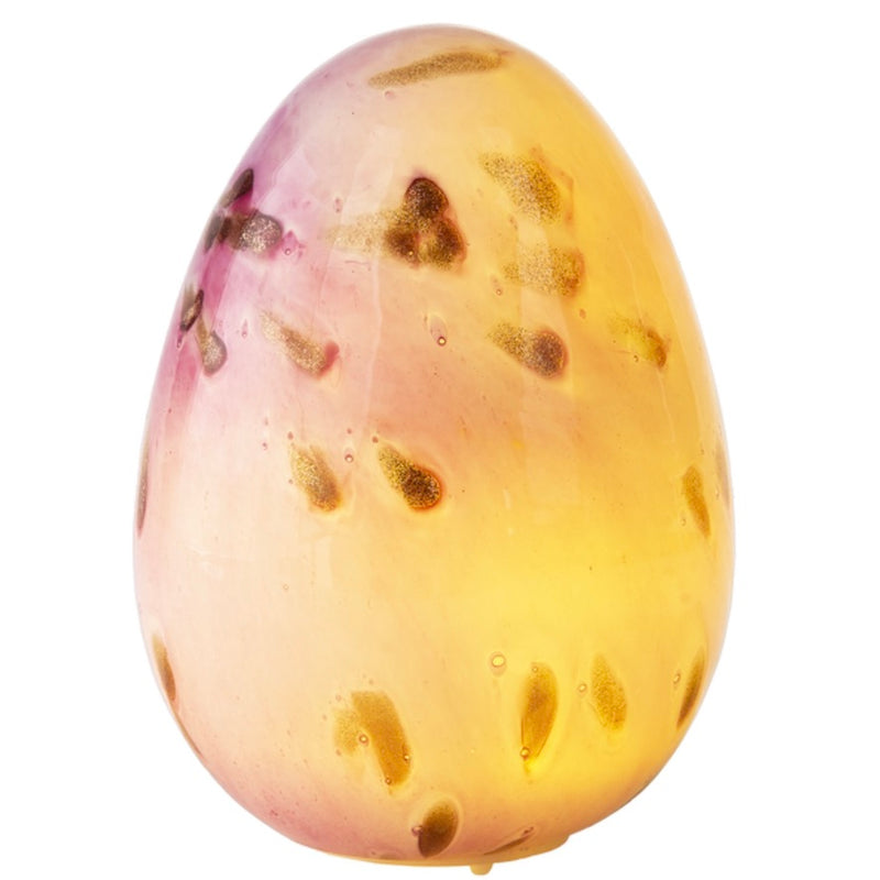 Light Up Egg Shape Glass Orb - Pink | Putti Fine Furnishings Canada