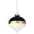 Black and White Glass Onion Ornament with Gold Band