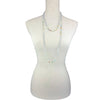 Light Green Agate with Blue Crystals Long Necklace