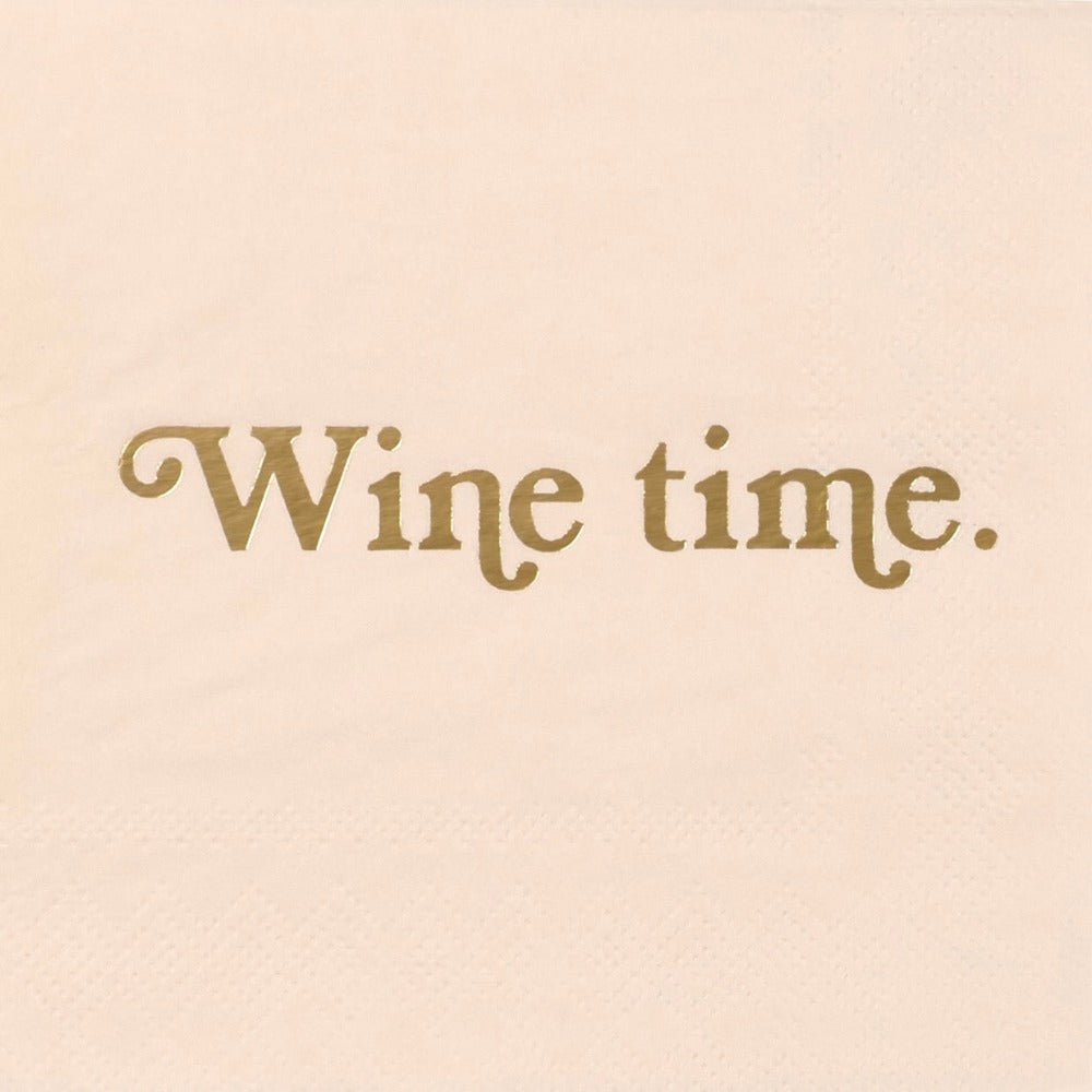 "Wine time" Blush Beverage Napkin