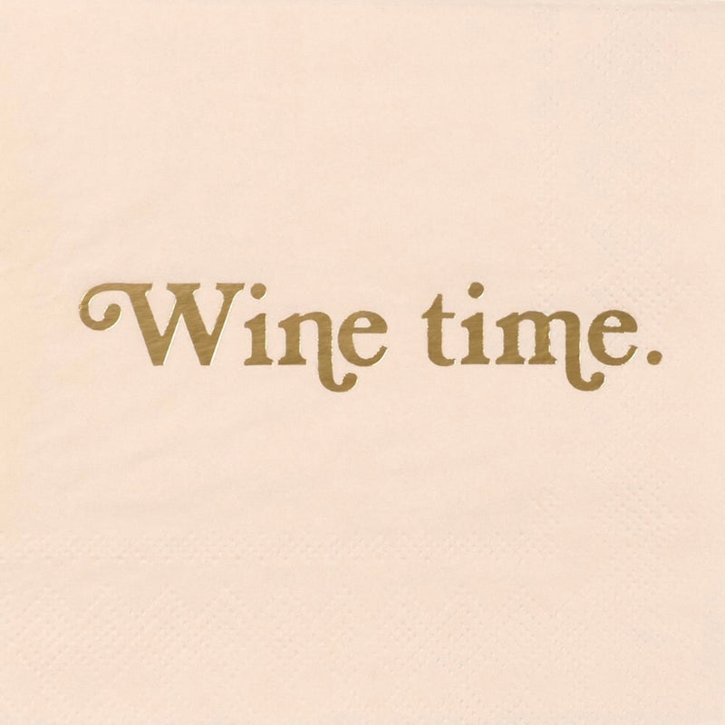 "Wine time" Blush Beverage Napkin