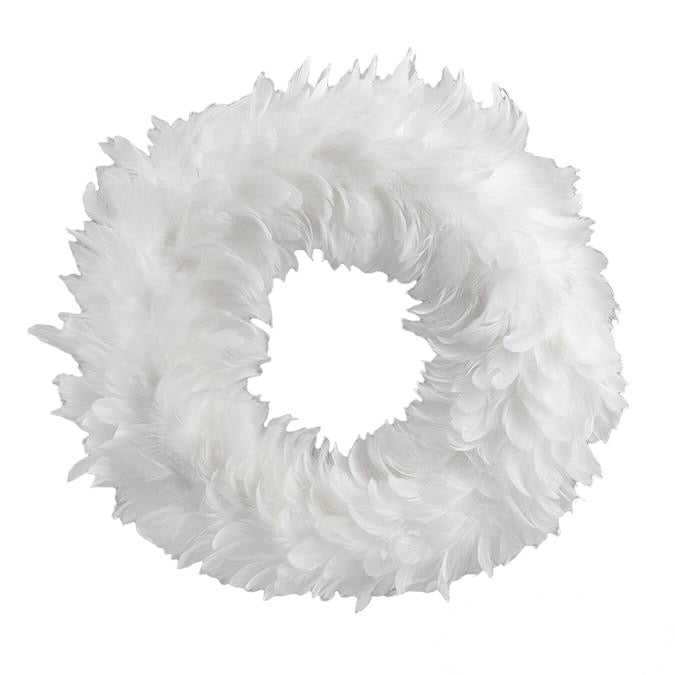 White Feather Wreath  | Putti Christmas 