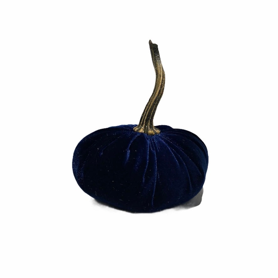 Small Velvet Pumpkin - Navy