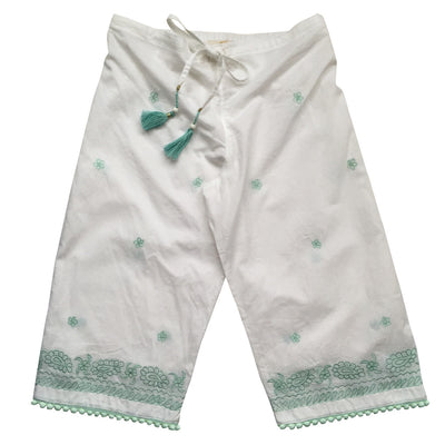 Amalfi White Embroidered Pants, PC-Powell Craft Uk, Putti Fine Furnishings