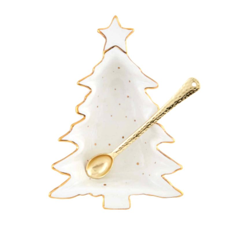 Gold Splatter Christmas Tree Dip Set