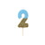 "We Heart Birthdays" Blue Glitter Number Candle - Two