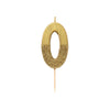 "We Heart Birthdays" Gold Glitter Number Candle - Zero | Le Petite Putti Canada