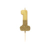 "We Heart Birthdays" Gold Glitter Number Candle - One | Le Petite Putti Canada
