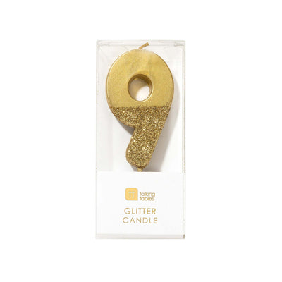 "We Heart Birthdays" Gold Glitter Number Candle - Seven | Le Petite Putti Canada