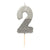 Silver Glitter Number Candle - Two