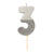 Silver Glitter Number Candle - Three