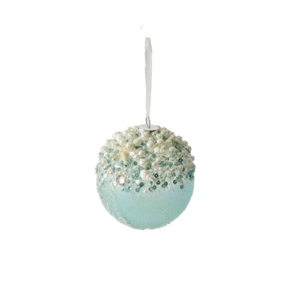 Aqua Sea Net Glass Ornament