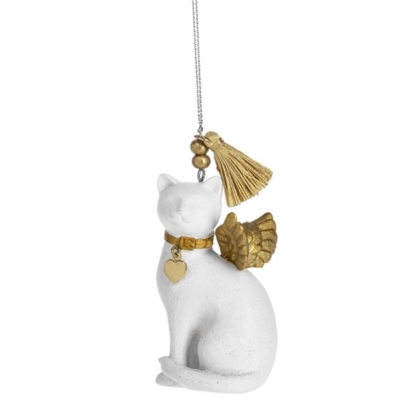 Cat Angel Resin Ornament | Putti Fine Furnishings 