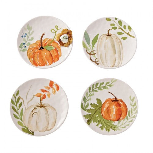 Autumn Pumpkin Salad Plate - Tall White Pumpkin | Putti