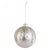 Matte White Glass Christmas 4" Ball Ornament with Silver Glitter Leaves | Putti 