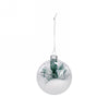 Clear Glass Christmas Ball Ornament with Snow and Pine
