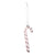 Pink and White Glass Candy Cane Ornament