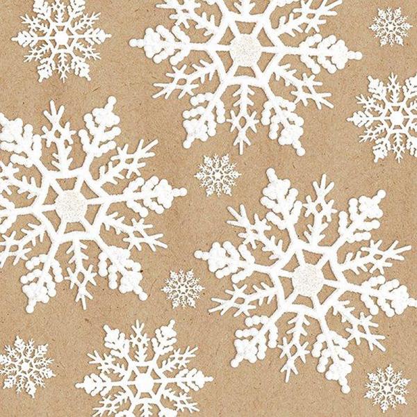 Snowflakes on Eco Paper Lunch Napkins  | Putti Christmas Canada
