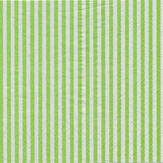 Green Ticking Stripe Paper Napkins - Lunch