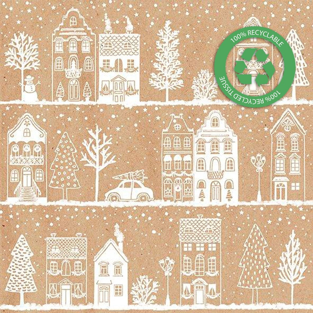 House and Trees Eco Paper Lunch Napkins