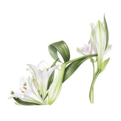"White Lilies Shoe" Greeting Card