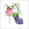 Pink Rose and Blue Violet Shoe Greeting Card | Putti Fine Furnishings