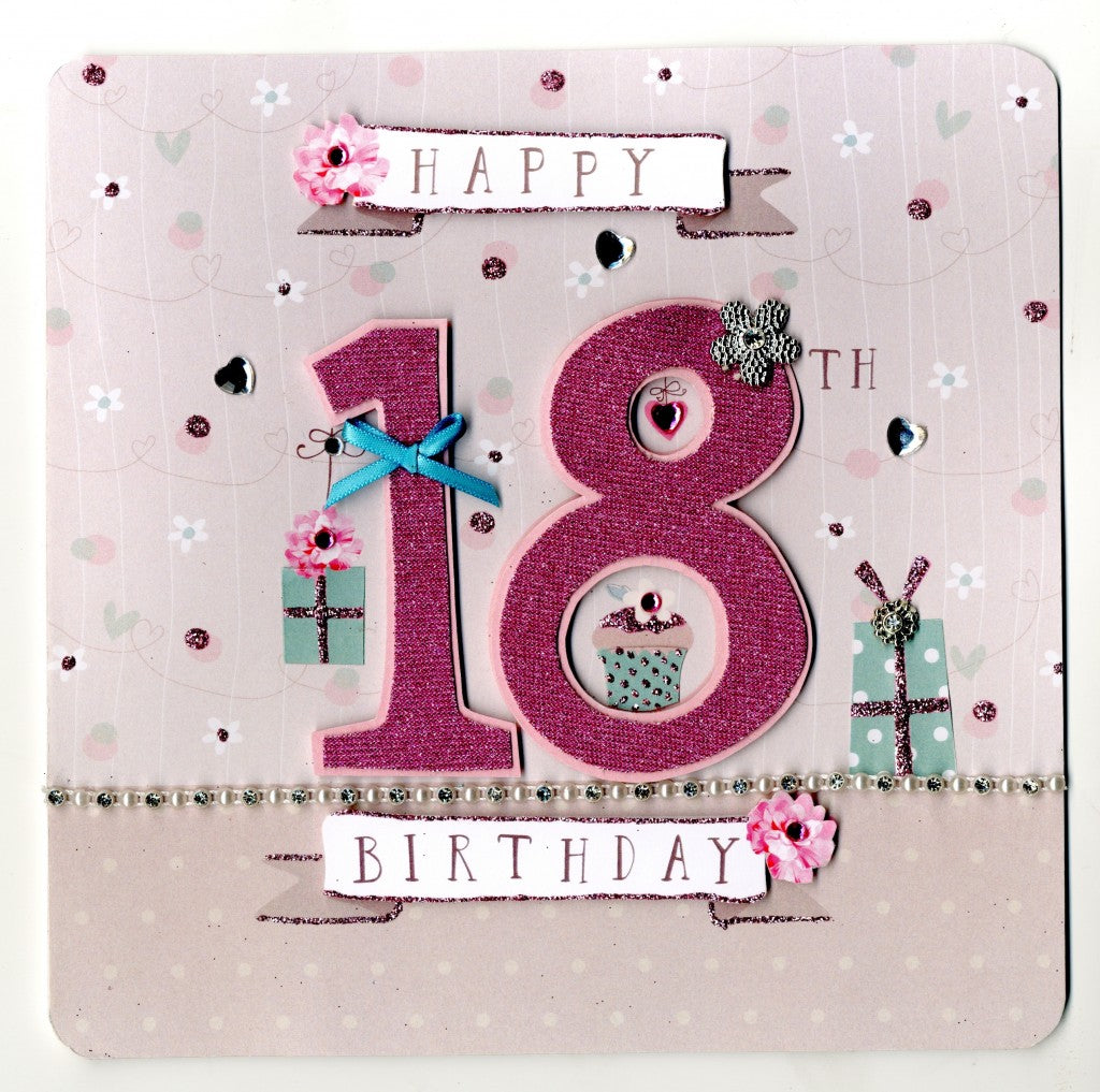  "Happy 18th Birthday" Greeting Card, ID-Incognito Distribution, Putti Fine Furnishings