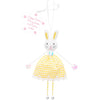 Hoppy Easter! Bunny kisses, Easter wishes!' Yellow Gingham Bunny Decoration