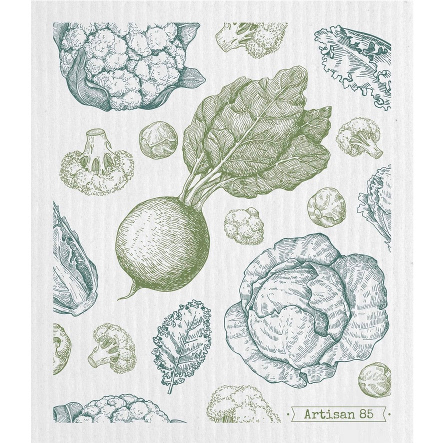 Artisan 85 Vegetable Patch Green Swedish Cloth | Putti Fine Furnishings Canada