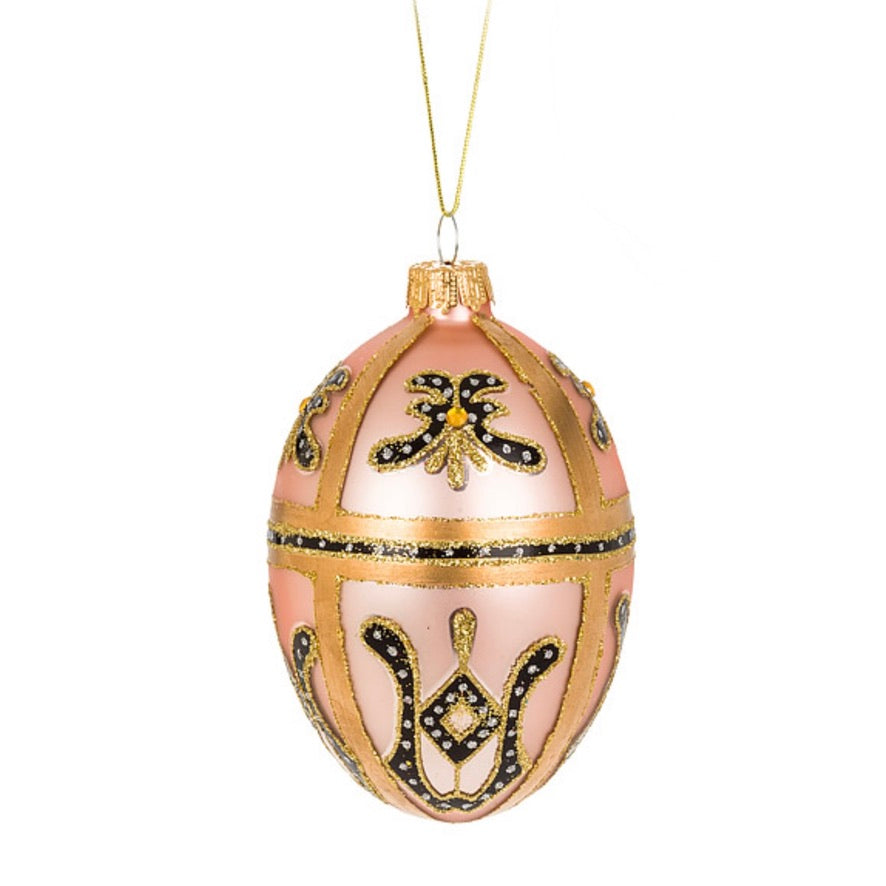 Medium Ornate Faberge Egg Ornaments | Putti Christmas Celebrations 