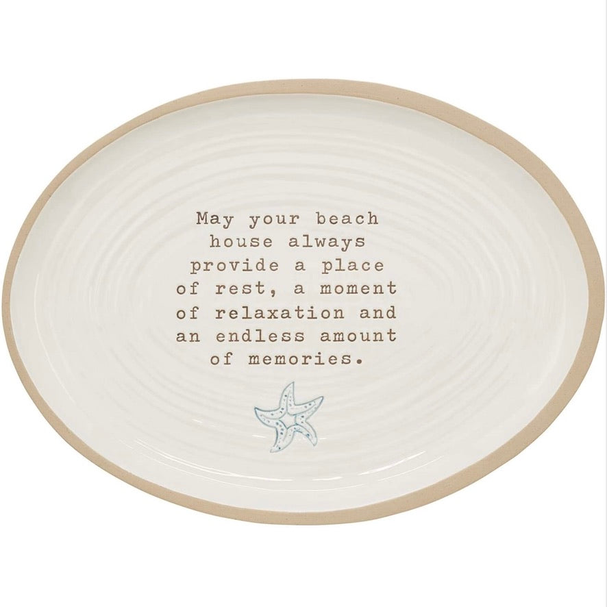 Mud Pie Beach House Ceramic Serving Platter