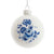 Indigo Blue and White Shiny Glass Ball Ornament | Putti Christmas Decorations 