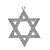 Silver metal Jewelled Star of David Ornament