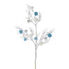 Kurt Adler Silver and Tiffany Blue Tinsel Ball Spray | Putti Christmas